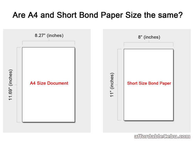 Bond paper size in cm